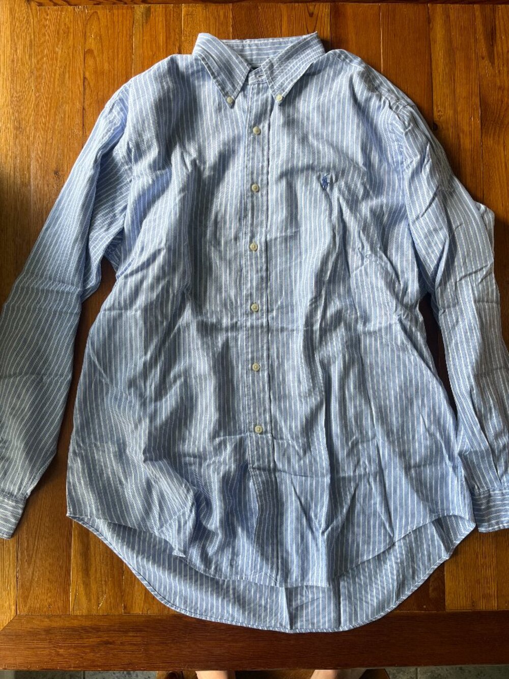 Ralph Lauren Men's Blue Stripped Button Down Shirt 16-35